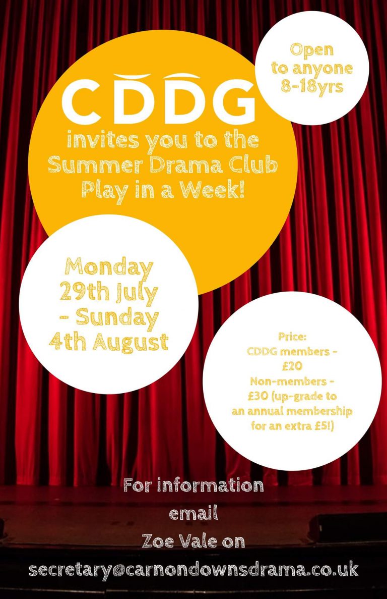 Summer Drama Club 2019 – Carnon Downs Drama Group